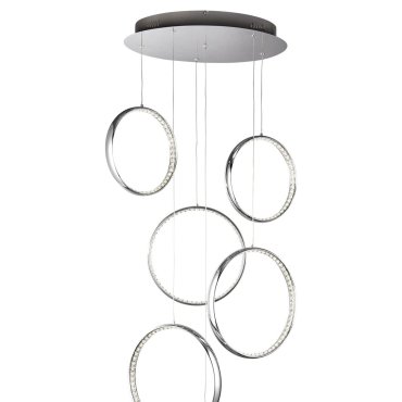 Searchlight Rings - Hängeleuchte - Ø 46 x 180 cm - 56W LED inkl. - Chrom