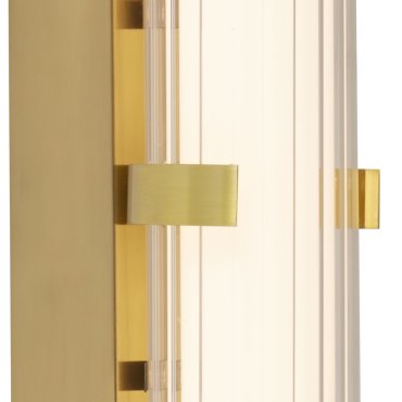 Searchlight Clamp - Wandleuchte - 63 x 8,5 cm - 21W dimmbare LED inkl - IP44 - gold und transparent