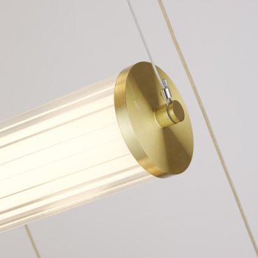 Searchlight Clamp - Pendelleuchte - Ø 50 x 184 cm - 75W dimmbare LED inkl - gold und transparent