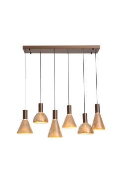 Searchlight Cannes - Hängeleuchte - 96 x 32 x 150 cm - 41W dimmbares LED inkl. - kaffeebraun und amber
