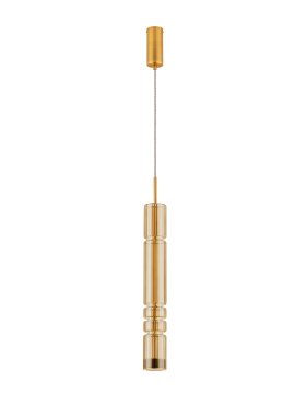 Nova Luce Bento - Hängelampe - Ø 8 x 180 cm - 12W LED inkl. - messing gold und cognacglas