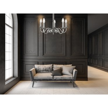 Searchlight Richmond - Kronleuchter - Ø 52 x 94 cm - satiniert silber