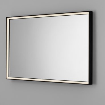 Nova Luce Ambor - Spiegel mit Beleuchtung - 70 x 120 x 5,5 cm - 48W LED inkl. - IP44 - eloxiertes schwarz