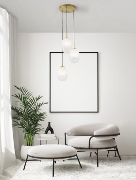 Nova Luce Chrysi - Pendelleuchte - Ø 43 x 120 cm - Messing gold und weiß