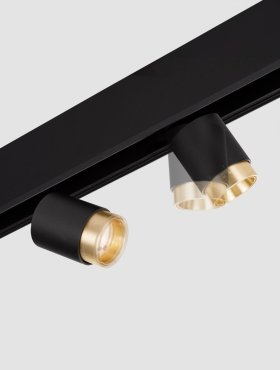 Nova Luce Ultra Slim - Stromschienenstrahler - Abstrahlwinkel einstellbar von 15 bis 36 Grad - Ø 4,5 cm - 5W LED inkl. - schwarz und gold