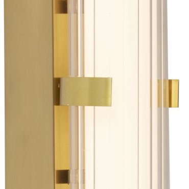 Searchlight Clamp - Wandleuchte - 43 x 8,5 cm - 18W dimmbare LED inkl - IP44 - gold und transparent