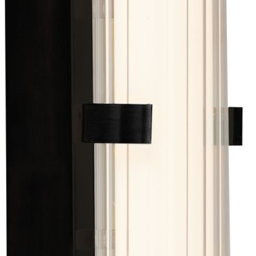 Searchlight Clamp - Wandleuchte - 43 x 8,5 cm - 18W dimmbare LED inkl - IP44 - schwarz und transparent