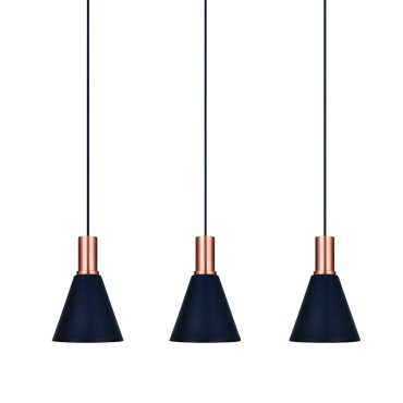 ONE Light E27 Round - Hängeleuchte - Ø 15,3 x 22,8 cm - schwarz und kupfer