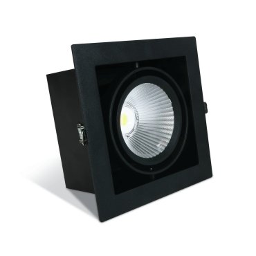 ONE Light COB Box Type Shop - Einbaustrahler - 185 x 185 mm, 160 x 160 mm Einbaumaß - 30W LED inkl. - schwarz - Lichtfarbe warmweiß