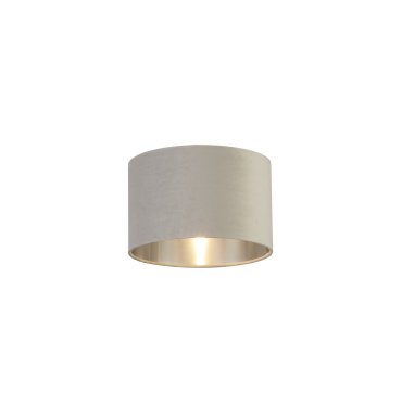 Searchlight Drum Shade – lampenschirm – Ø 28 x 18 cm – hellgrau und gebürstetes silber