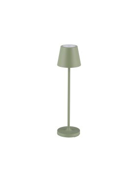Nova Luce Petit - wiederaufladbare Tischleuchte - Ø 7 x 28 cm - 2W dimmbare LED inkl. - IP54 - olivgrün