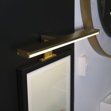 Searchlight Kos - Wandanbauleuchte - 40 x 5 cm - 8W LED inkl - IP44 - gold