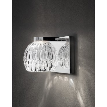 Nova Luce Lara - Wandleuchte - 12 x 12 x 12 cm - 5W LED inkl. - transparent und chrom