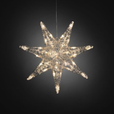 Konstsmide Weihnachtsbeleuchtung - Weihnachtsstern - 45 x 2,5 x 45 cm - transparent