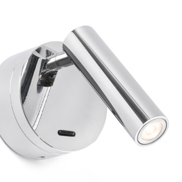 Faro Boc - Wandleuchte mit Schalter - 8,5 x 11 x 17 cm - 3W LED inkl. - Chrom glänzend