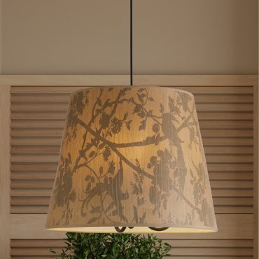 Searchlight Isla - Hängeleuchte - Ø 45 x 150 cm - braun und schwarz