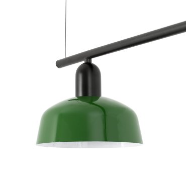 Faro Tatawin S - Pendelleuchte - 100 x 18,4 x 210 cm - schwarz satiniert und grün glänzend