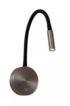 Lucide Asja - wiederaufladbare Wandleuchte - Ø 8,5 x 42,1 cm - 3W dimmbare LED inkl - schwarz und grau