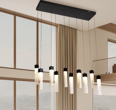 Searchlight Moonbeam - Pendelleuchte - 93 x 25 x 150 cm - 56W dimmbare LED inkl. - schwarz