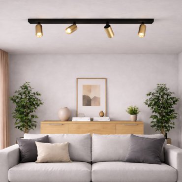Projectlight Clara - Aufbaustrahler 4L - 64 x 11 x 7 cm - Gold