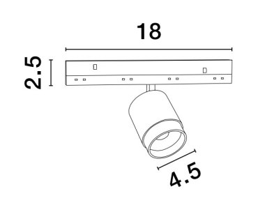 Nova Luce Ultra Slim - Stromschienenstrahler - Abstrahlwinkel einstellbar von 15 bis 36 Grad - Ø 4,5 cm - inkl. 5W LED - schwarz