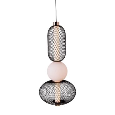 Maxlight Bora - Pendelleuchte - Ø 22 x 183 cm - 10W LED inkl - schwarz und gold