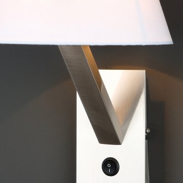 Maxlight Orlando - Wandleuchte - Ø 22 x 30 cm - weiß und gebürstetes Metall