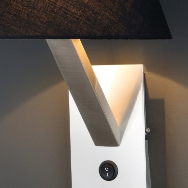 Maxlight Orlando - Wandleuchte - Ø 22 x 30 cm - schwarz und gebürstetes Metall