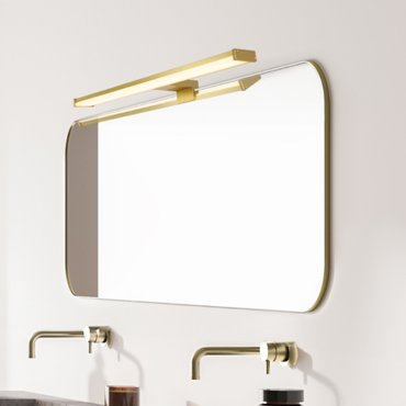 Searchlight Kos - Wandanbauleuchte - 60 x 5 cm - 12W LED inkl - IP44 - gold