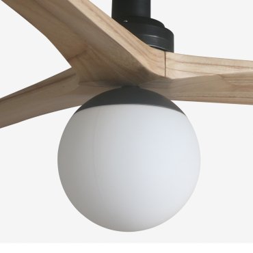 Faro Klim S - Deckenventilator mit Licht - Ø 92,5 cm - matt schwarz und Kiefer