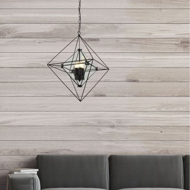 Searchlight Diamond - Kronleuchter - 57 x 57 x 150 cm - mattschwarz