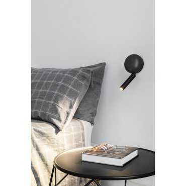 Faro Press - Wandleuchte mit Schalter - 10,4 x 6,5 x 21,3 cm - 3W LED inkl. - schwarz glänzend und schwarz