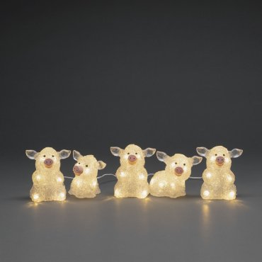 Konstsmide Weihnachtsbeleuchtung - Schweinchen - 10 x 8 x 12 cm - IP44 - transparent