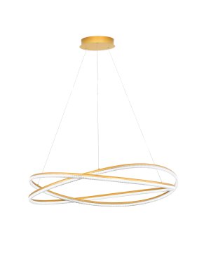 Nova Luce Ofelia - Hängelampe mit Fernbedienung - Ø 95 x 150 cm - 68W dimmbar LED inkl. - messing gold