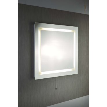 Searchlight Badezimmerspiegel - Spiegel mit Beleuchtung - 70 x 65 cm - 10W LED inkl. - IP44 - weiß