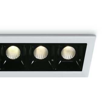 ONE Light Shop Square Boxen - Einbaustrahler - 146 x 45 mm, 137 x 36 mm Einbaumaß - 5 x 2W dimmbare LED inkl. - weiß