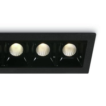 ONE Light Shop Square Boxes - Einbaustrahler - 146 x 45 mm, 137 x 36 mm Einbaumaß - 5 x 2W dimmbare LED inkl. - schwarz