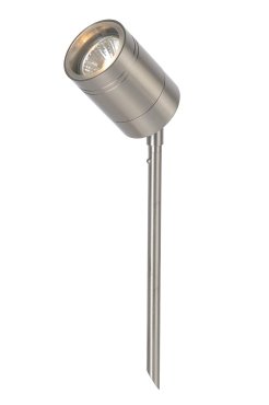 Lucide Arne - Bodenstrahler auf Erdspieß - 6,3 x 6,3 x 36 cm - 5W LED inkl. - IP44 - Chrom satiniert