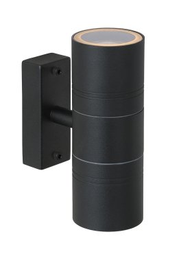 Lucide Arne 2 - Außenwandleuchte - 6,3 x 12 x 17 cm - 5W LED inkl. - IP44 - schwarz