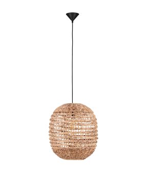Nova Luce Bola - Hängelampe - Ø 42 x 200 cm - natur und schwarz