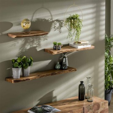 Vico Natural Edge - Wandregal - 60 x 20 x 4 cm - Akazienholz