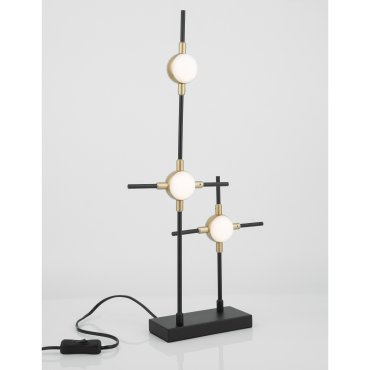 Nova Luce Atomo - Tischleuchte - 28 x 9 x 52 cm - 3 x 2,4W LED inkl. - gold und schwarz