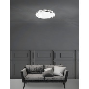 Nova Luce Palermo - Deckenleuchte - Ø 38 x 9 cm - Chrom und Weiß