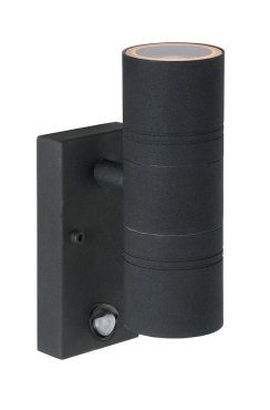 Lucide Arne - Wandleuchte mit Bewegungssensor - 6,3 x 12 x 22,5 cm - 2 x 5W LED inkl. - IP44 - schwarz