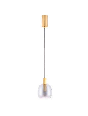 Nova Luce Imatia - Hängelampe - Ø 16 x 215 cm - 7W LED inkl. - messing gold und rauchglas