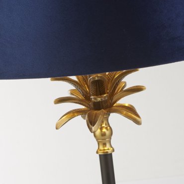 Searchlight Palm - Tischleuchte - Ø 40 x 65 cm - Messing antik, schwarz, gold und navy