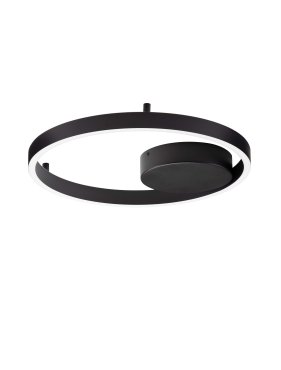 Nova Luce Hedra - Deckenleuchte - Ø 40 x 5 cm - 40W dimmbar LED inkl. - Sand schwarz