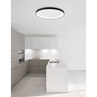 Nova Luce Pertino - Deckenleuchte - Ø 38 x 6 cm - 30W dimmbare LED inkl. - Sand schwarz