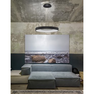 Nova Luce Rando Smart - Pendelleuchte - Ø 60 x 120 cm - 50W dimmbare LED inkl. - Tuya - sand schwarz