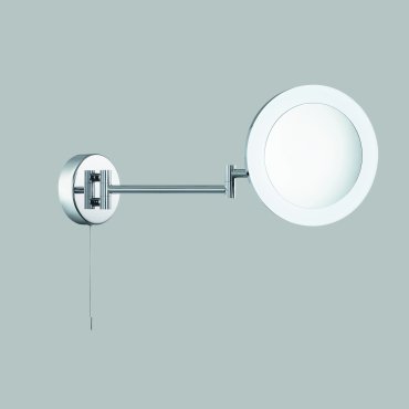 Searchlight Badezimmerspiegel - Spiegel mit Beleuchtung und Zugschalter - 40 x 20 x 20 cm - 3W dimmbare LED inkl - IP44 - Chrom